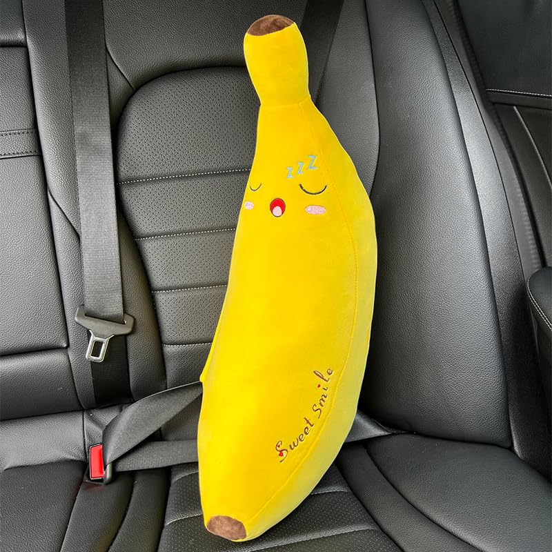BNTR Car Seat Belt Pillow Stocking Stuffers Cute Toy Rabbit Safety Seatbelt Shoulder Pad Auto Accessory Neck Cushion Protector Seatbelt Shoulder Protector Sleeping Pillow Nice Gift Banana - Image 1