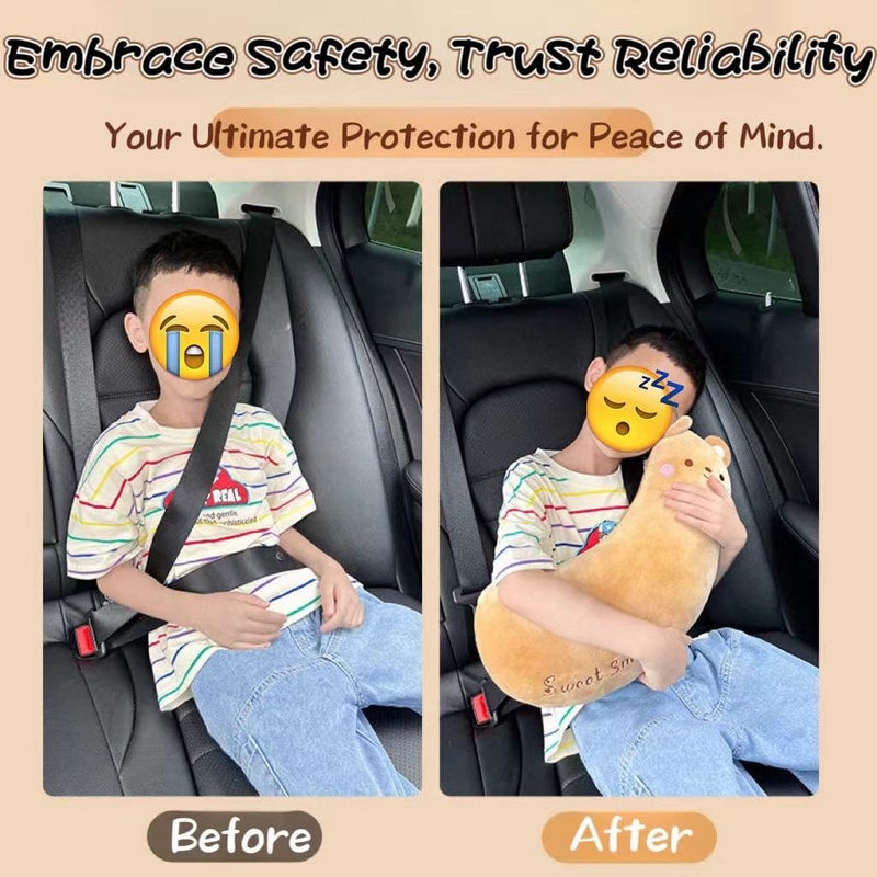 BNTR Car Seat Belt Pillow Stocking Stuffers Cute Toy Rabbit Safety Seatbelt Shoulder Pad Auto Accessory Neck Cushion Protector Seatbelt Shoulder Protector Sleeping Pillow Nice Gift Banana - Image 3