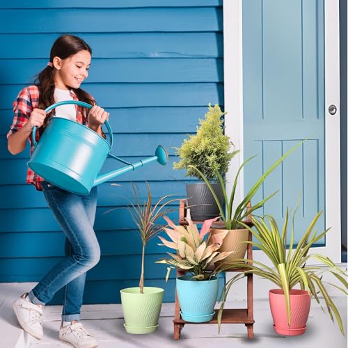 KWER Plastic Round Flower Pots – Durable Multicolor Planting Pots for Home, Balcony & Terrace, Indoor & Outdoor Gardening, Pack of 5 - Image 5