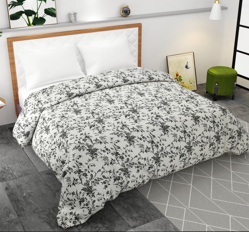 BELVOSTUM 280 TC Luxurious Glace Cotton Duvet Cover/Comforter Cover/AC Quilt Cover King Size/Dohar/90 X100 Inches - (Black White) - Image 1