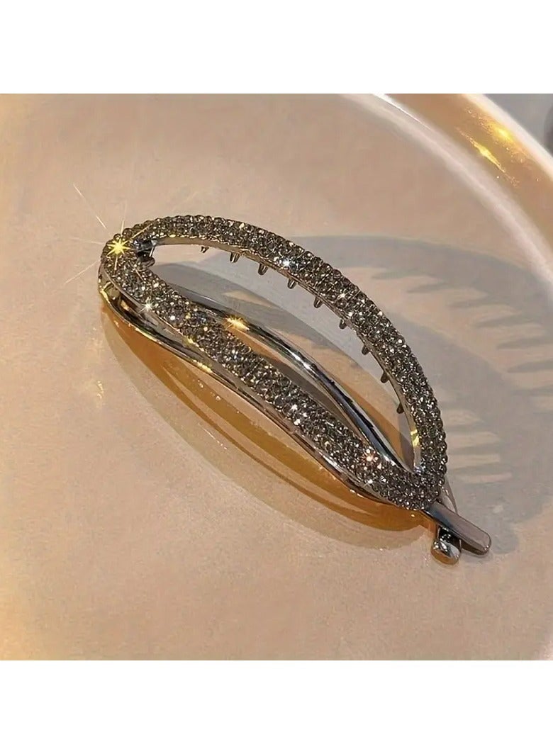 Goolsky 1pc-zinc-alloy---pearl-hair-clip-elegant-updo-barrette-hair-accessory-decor-womens-daily-casual-party-wear-geometric-pattern-golden-non-woven-material-seasonal - Image 1