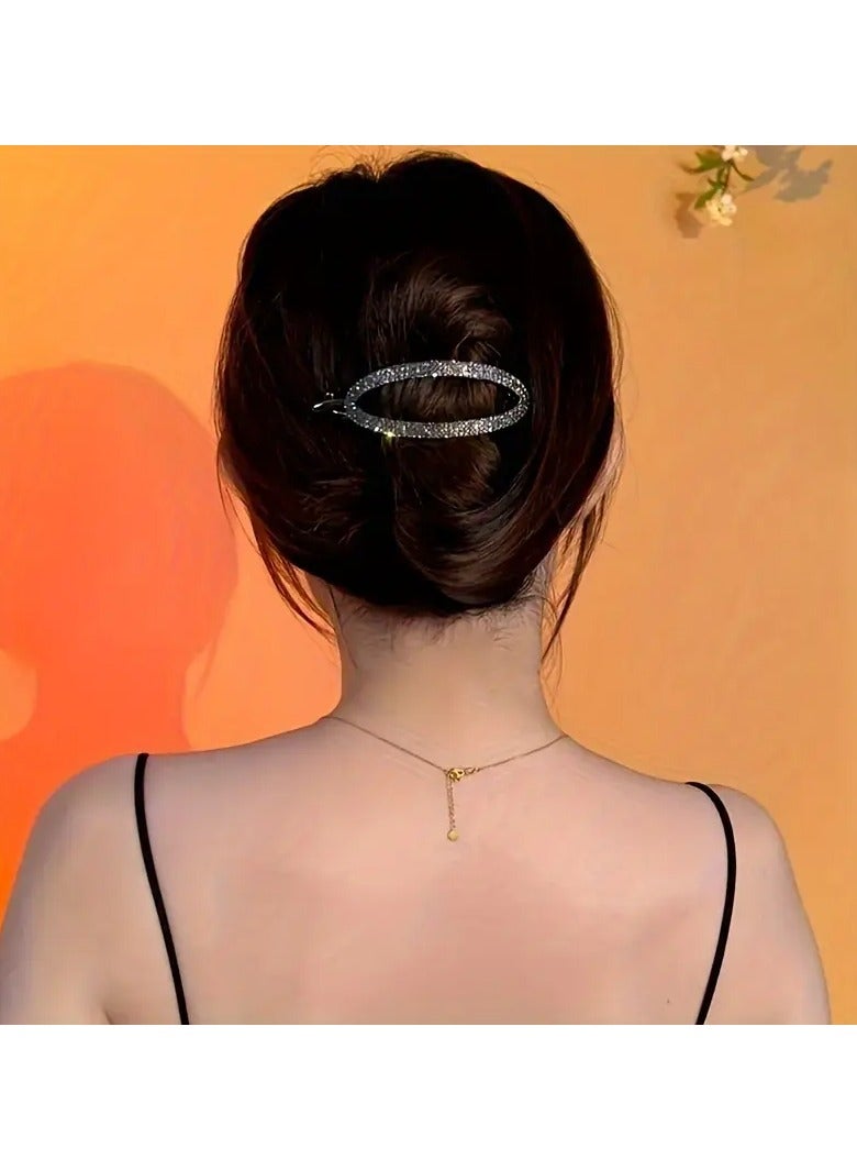 Goolsky 1pc-zinc-alloy---pearl-hair-clip-elegant-updo-barrette-hair-accessory-decor-womens-daily-casual-party-wear-geometric-pattern-golden-non-woven-material-seasonal - Image 2