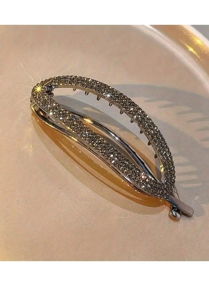 Goolsky 1pc-zinc-alloy---pearl-hair-clip-elegant-updo-barrette-hair-accessory-decor-womens-daily-casual-party-wear-geometric-pattern-golden-non-woven-material-seasonal - Image 3