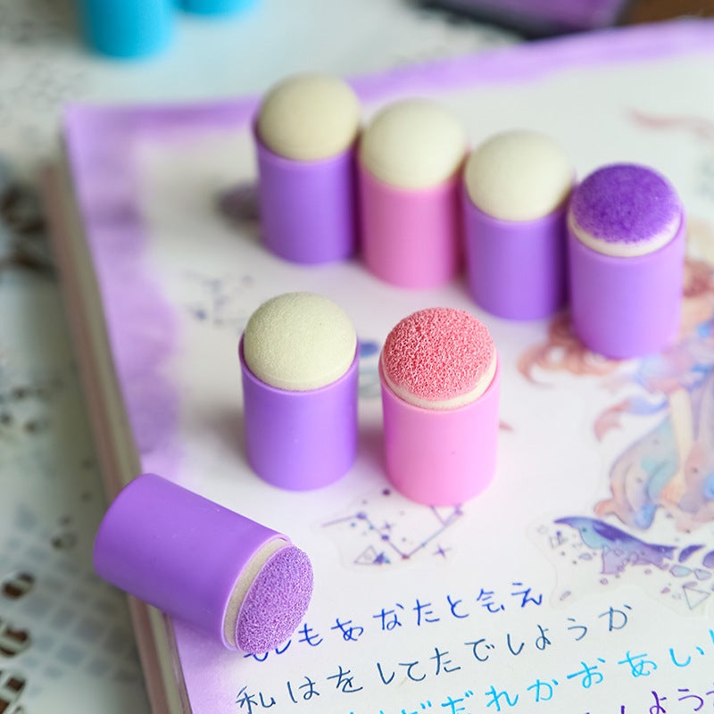 Hand-Account Inkpad Blooming Tool Retro Stamp Daub Diy Sponge Finger Set Functional Lace Ruler 5 Color Selection - Image 2