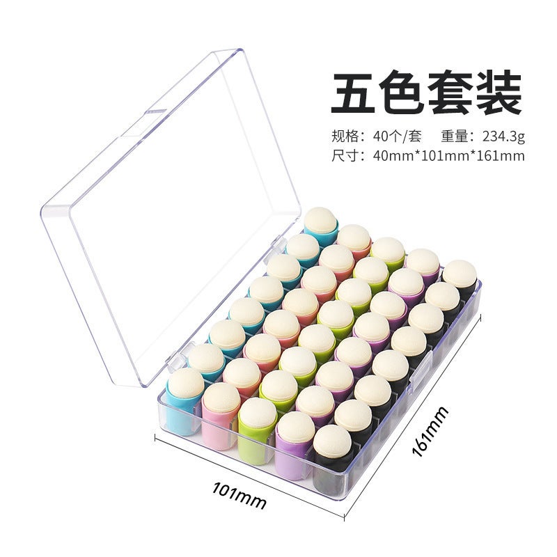 Hand-Account Inkpad Blooming Tool Retro Stamp Daub Diy Sponge Finger Set Functional Lace Ruler 5 Color Selection - Image 3