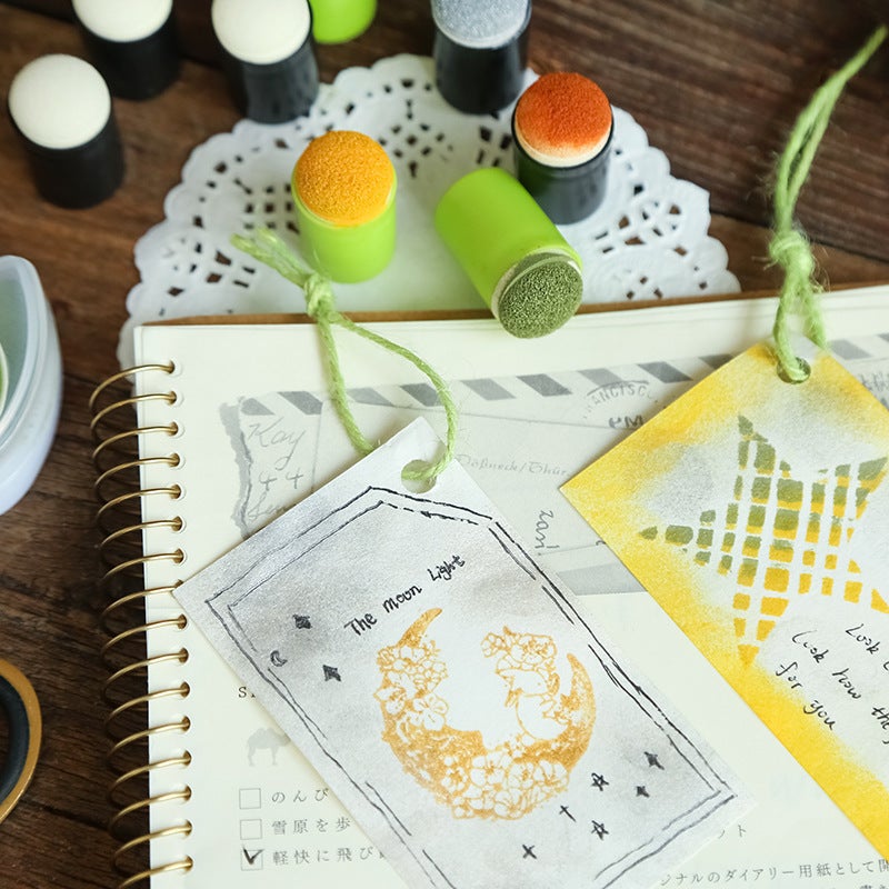 Hand-Account Inkpad Blooming Tool Retro Stamp Daub Diy Sponge Finger Set Functional Lace Ruler 5 Color Selection - Image 5
