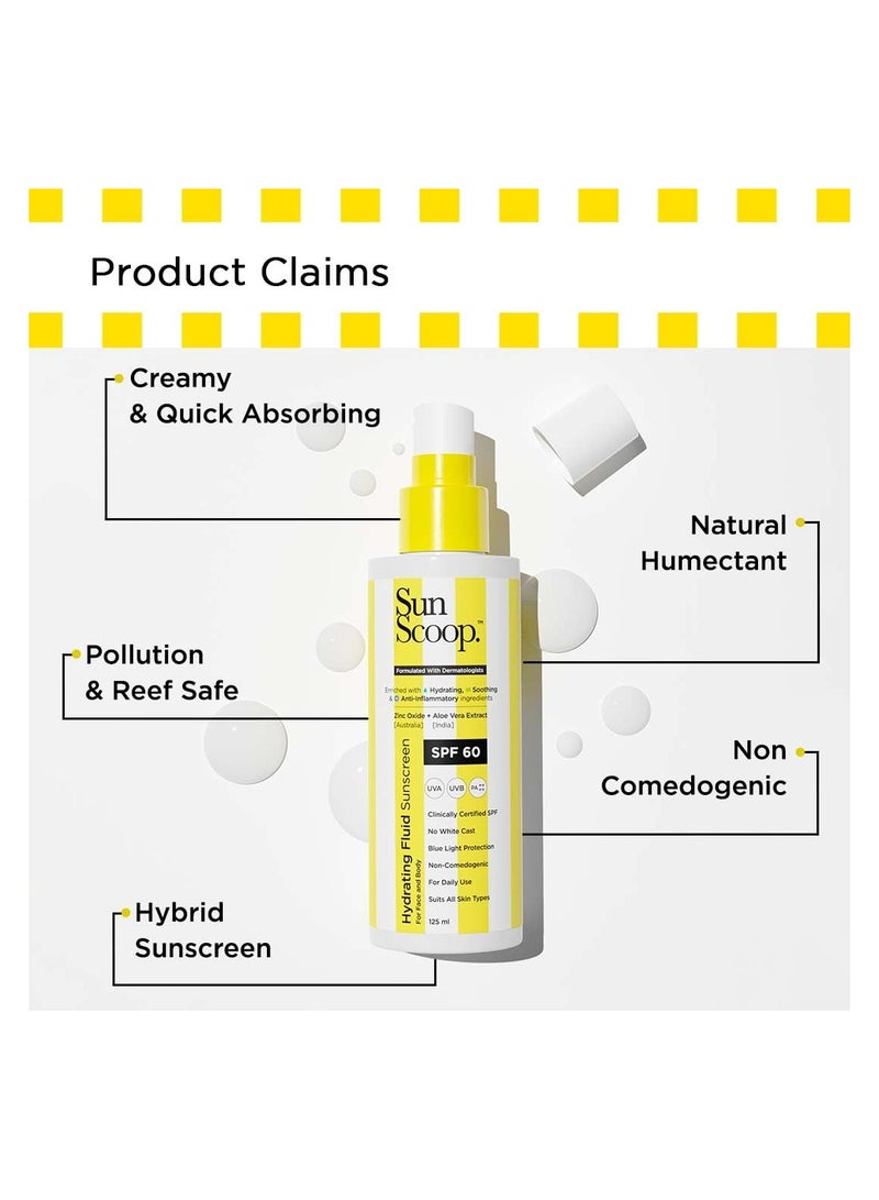 SunScoop Fluid Body Sunscreen | SPF 60 | For All Skin Types | Cooling, Hydrating & Quick-Absorbing Liquid Sunscreen | No White Cast | Ultimate Sun Protection | 125 ml - Image 2