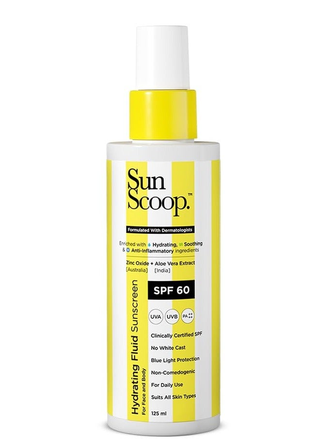 SunScoop Fluid Body Sunscreen | SPF 60 | For All Skin Types | Cooling, Hydrating & Quick-Absorbing Liquid Sunscreen | No White Cast | Ultimate Sun Protection | 125 ml - Image 1