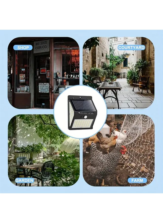 قطعتان 144 مصباح LED إضاءة خارجية بالطاقة الشمسية مستشعر حركة IP65 إضاءة جدار حديقة أمنية - Image 5