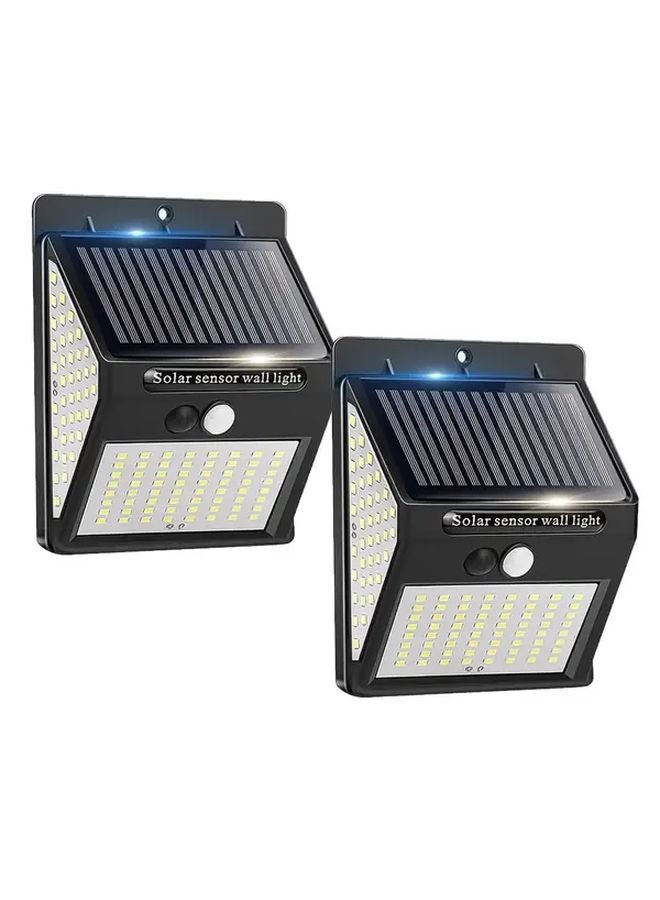 قطعتان 144 مصباح LED إضاءة خارجية بالطاقة الشمسية مستشعر حركة IP65 إضاءة جدار حديقة أمنية - Image 2