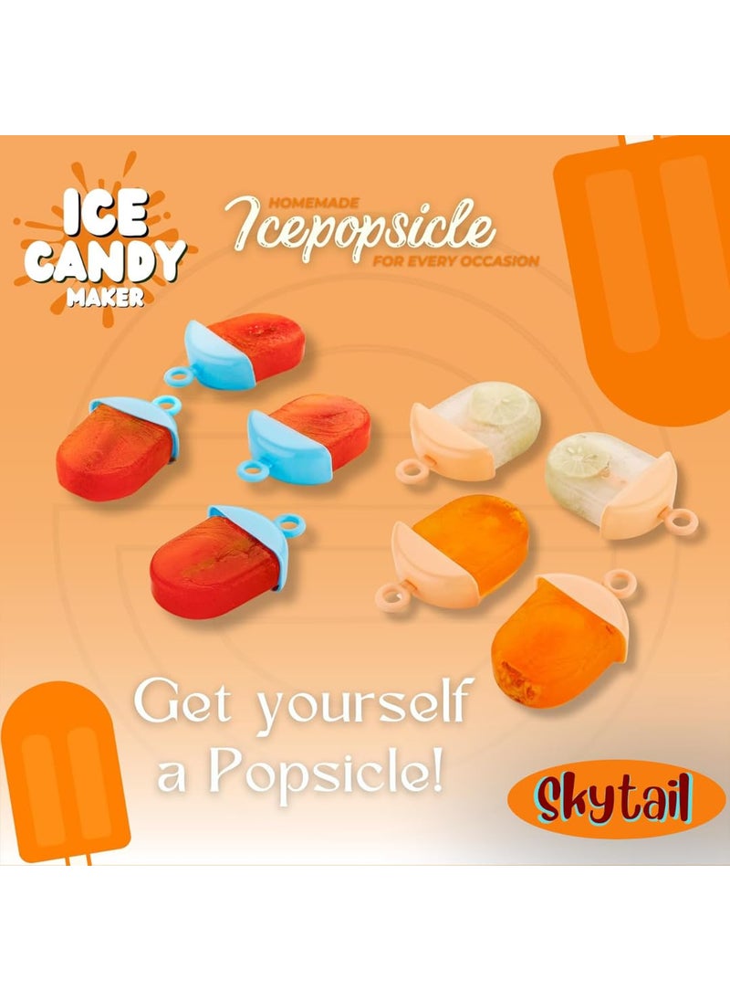 Skytail Skytail 4 Slot Reusable Ice Candy Maker Homemade PopsicleFrozen Ice CreamKulfi Candy for Children Adults Popsicle Frozen Ice Cream Ice Pop Makers Ice Cream Tray Kulfi Candy Frozen Treats  - Image 3