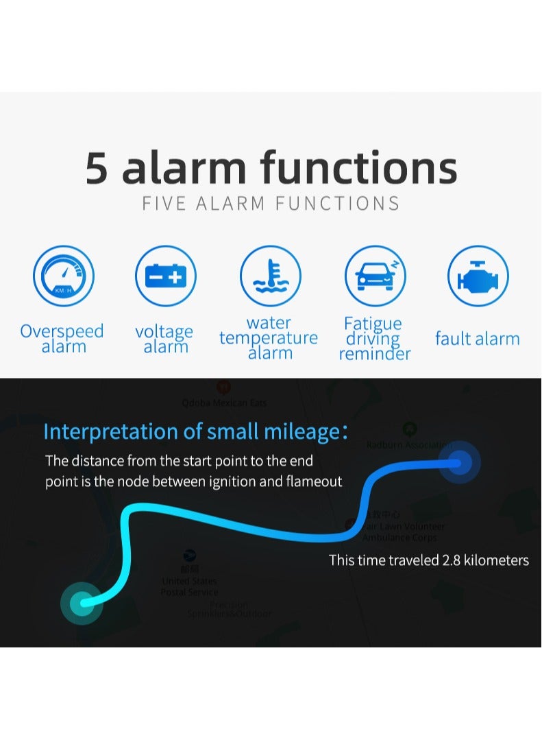 Loquat Advanced M3 Car Head-Up Display with Multi-function OBD2 Interface, Real-Time Speed, RPM, Voltage, and Fatigue Driving Alerts - Image 4