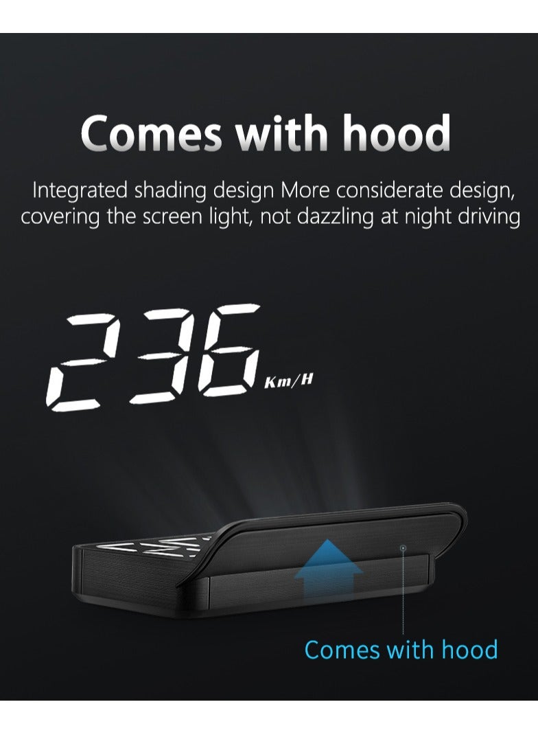 Loquat Advanced M3 Car Head-Up Display with Multi-function OBD2 Interface, Real-Time Speed, RPM, Voltage, and Fatigue Driving Alerts - Image 5