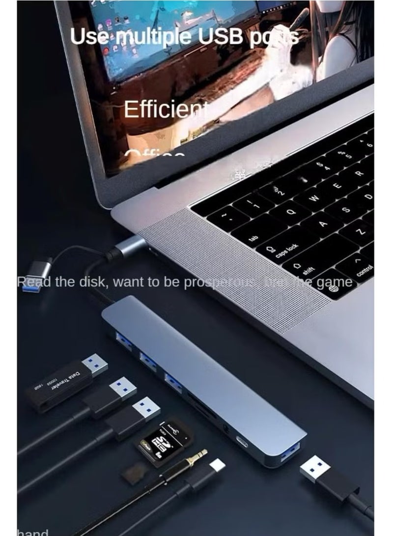 TIGER 8-in-1 USB C Hub Type C Multiport Adapter with 4K HDMI, PD Power Delivery, Ethernet, USB-C, 2 USB Ports, SD/TF Card Reader – Compatible with MacBook Pro, XPS, Dell, HP, ASUS & Other Type-C Devices  - Image 4