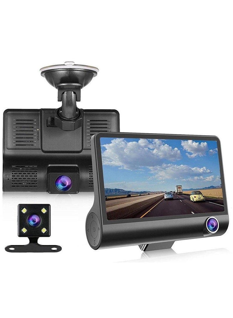 1080P DVR Dash Camera 4 Inch Car Dashcam Driving Recorder 170° Wide Angle with Touchscreen Support Night-Vision Loop Recording Motion Detection Reversing Picture - Image 1