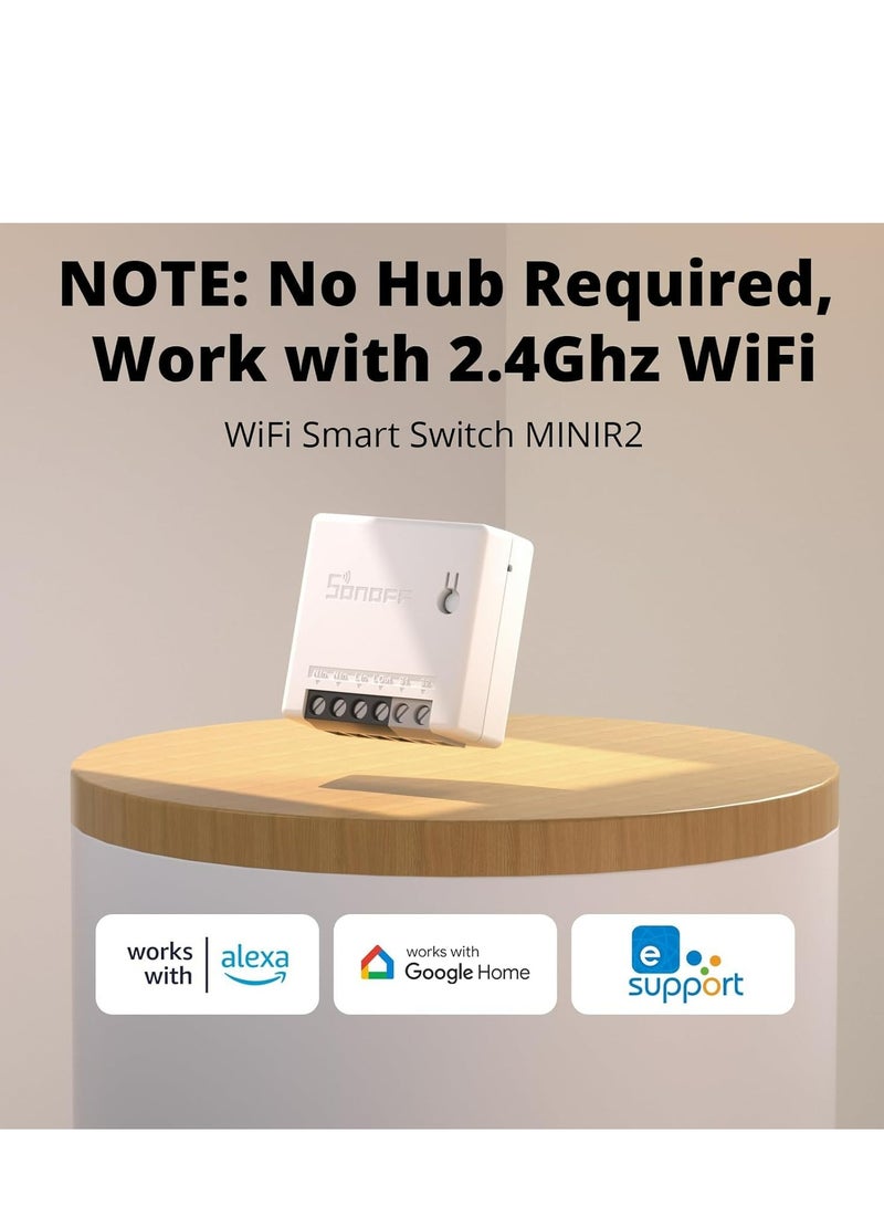 SONOFF Ledgebit MINI R2 (Upgraded) 10A Smart WiFi Wireless Light Switch, Universal DIY Module for Smart Home Automation Solution, Compatible with Sonoff, Alexa, Home Assistant, IFTTT etc - Image 2