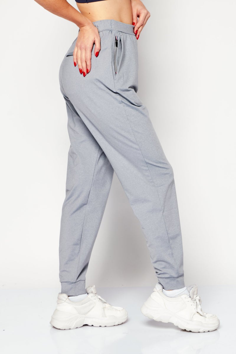 Fourlaps سروال تدريب ضيق للنساء، رمادي فاتح - Image 3