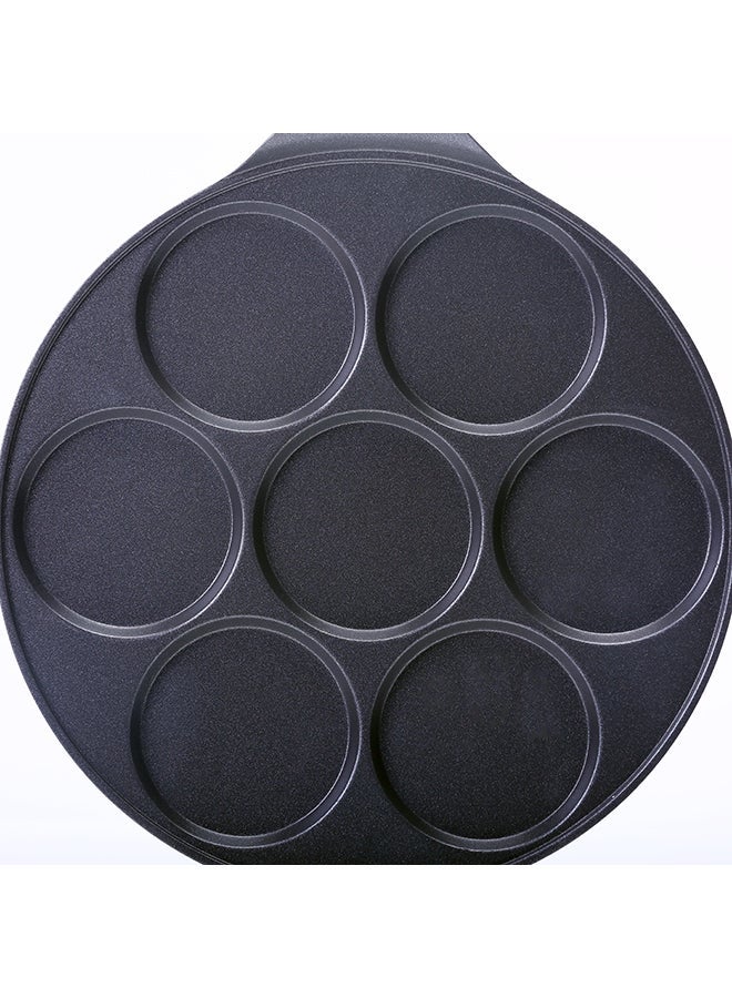 7-Slot Die-Cast Non-Stick Danish Pancake Maker With Bakelite Handle Black - Image 5
