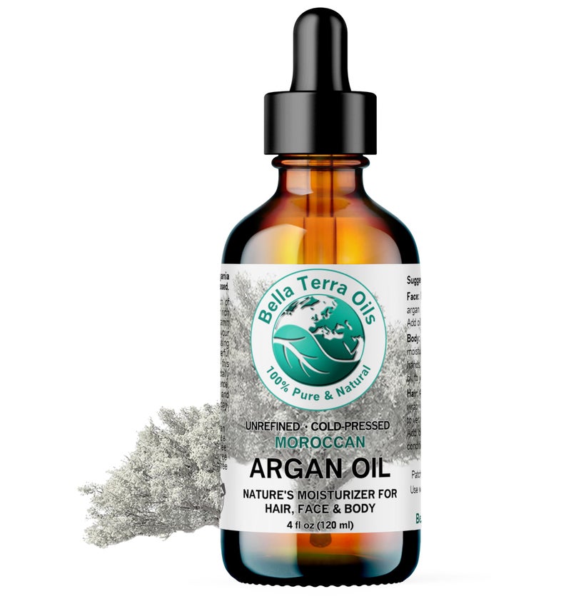Bella Terra Oils - Argan Oil 4 oz - Embrace Silky Hair with Argan Oil for Hair, Harvested Pure, Enriched with Natural Antioxidants & Essential Minerals - Image 1