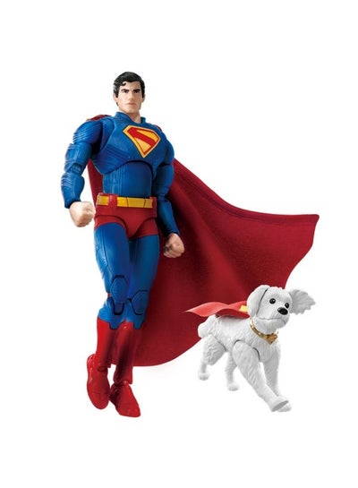 Blokees Superman Champion Class Buildable Action Figure | 1:12 Scale DC Comics Model Kit with Fabric Cape and Krypto Dog | Collectible Poseable Toy for Ages 14+