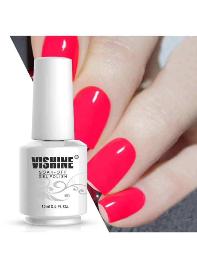 Vishine Nail Gel Polish 15ml Soak Off Nail Gel Polish Nail Art Manicure Salon DIY at Home Longlasting Hot Rose Pink 15ml 2033 - Image 4
