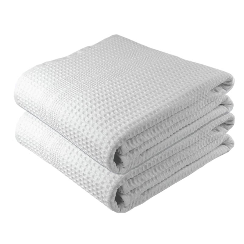 Gilden Tree GILDEN TREE Waffle Bath Sheet Large Bath Towels Quick Dry Thin Body Towels 40x80 Oversized Bath Towels for Adults 2 Pack Bath Sheet Set Classic Style White 