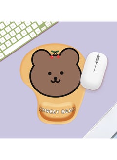 Comfortable Simple Cartoon Series Silicone Wrist Rest Mouse Pad Office Gaming Anti-slip Desk Mat Wrist Support Hand Rest Pad-Color:Color Map Opp Packaging-Pattern:MH028-Cherry Bear