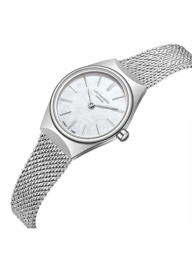 لي كوبر Women's Analog Display Watch With Silver Mesh Strap - LC08140.320