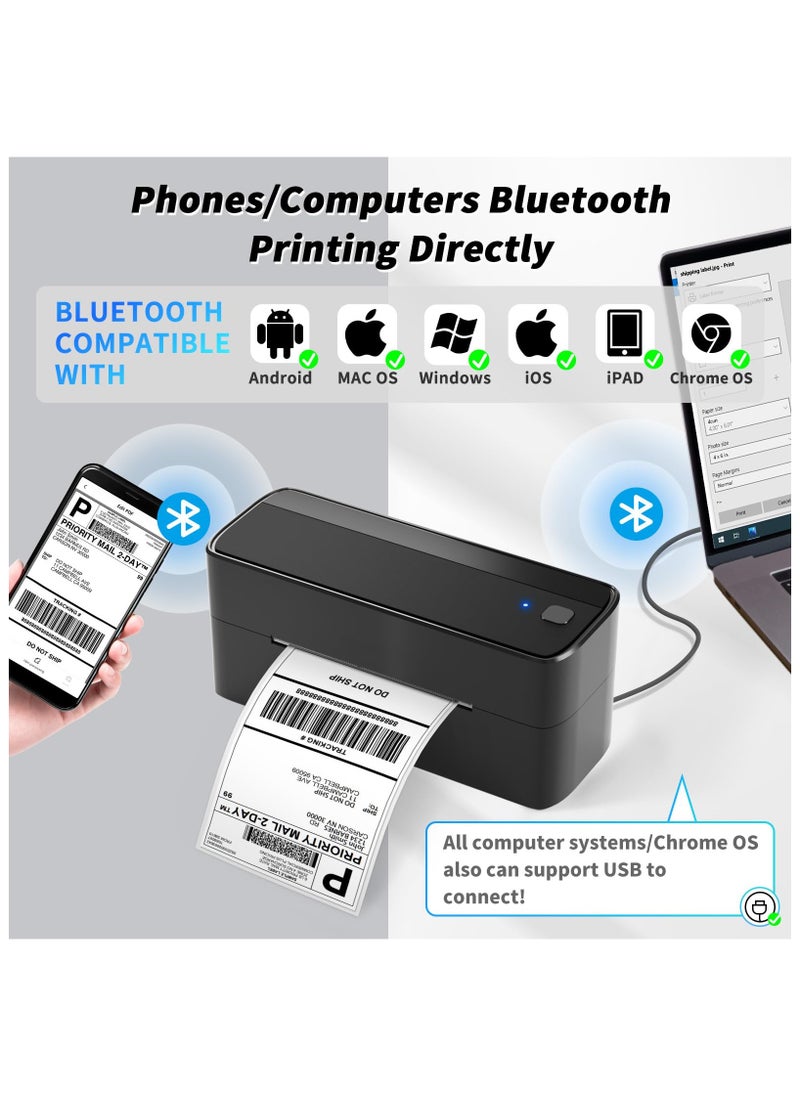 phomemo - 241-BT Bluetooth Thermal Label Printer, 4X6" Wireless Shipping Label Printer for Small Business, Label Printer for Shipping Packages, Compatible with iPhone, Android (Black) - Image 1