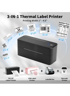 phomemo 241-BT Bluetooth Thermal Label Printer, 4X6" Wireless Shipping Label Printer for Small Business, Label Printer for Shipping Packages, Compatible with iPhone, Android (Black)  - Image 4