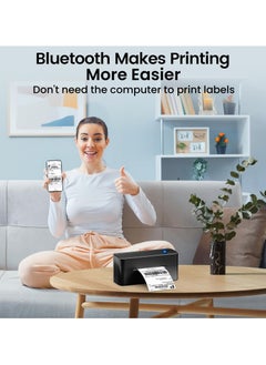 phomemo 241-BT Bluetooth Thermal Label Printer, 4X6" Wireless Shipping Label Printer for Small Business, Label Printer for Shipping Packages, Compatible with iPhone, Android (Black)  - Image 5