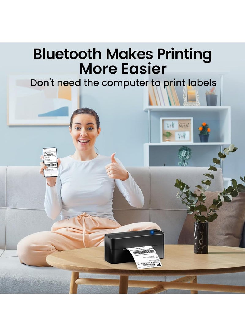 phomemo - 241-BT Bluetooth Thermal Label Printer, 4X6" Wireless Shipping Label Printer for Small Business, Label Printer for Shipping Packages, Compatible with iPhone, Android (Black) - Image 1