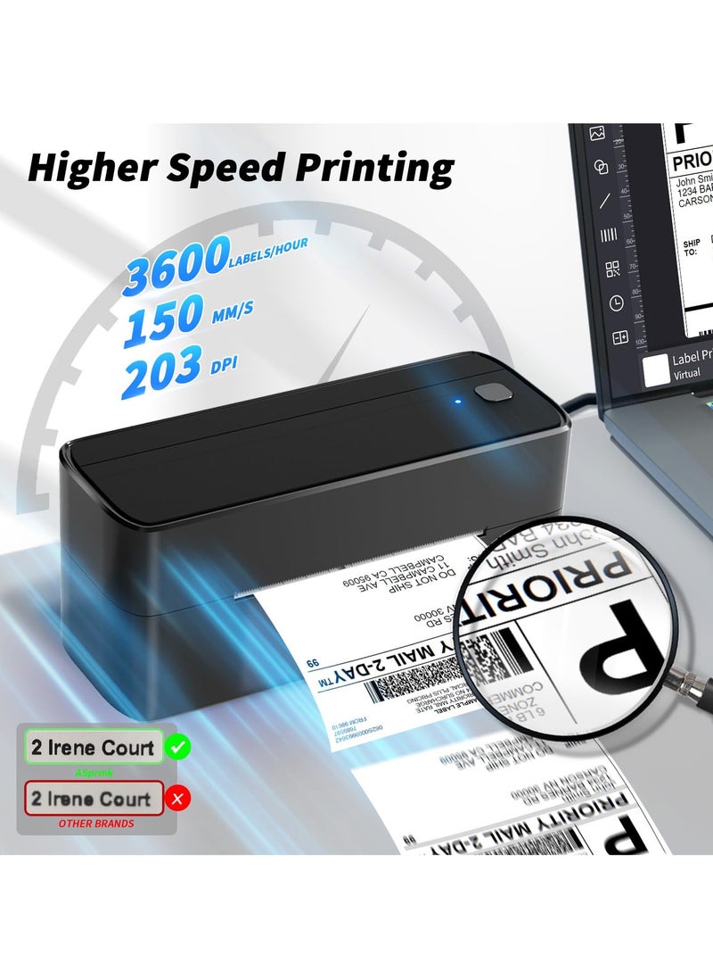 phomemo - 241-BT Bluetooth Thermal Label Printer, 4X6" Wireless Shipping Label Printer for Small Business, Label Printer for Shipping Packages, Compatible with iPhone, Android (Black) - Image 1