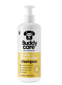 Buddy Vanilla and Shea Butter Dog Shampoo Moisturising Shampoo for Dogs  Vanilla and Shea Butter Scented With Aloe Vera and Pro Vitamin B5 500ml  - Image 1