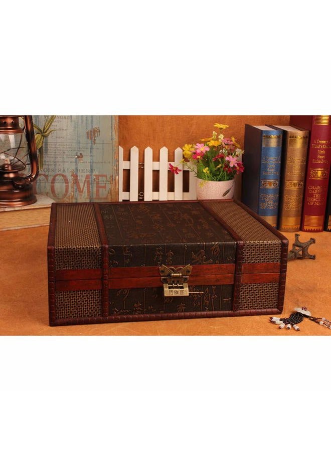 Cabilock Wooden Desktop Storage Boxes Wood Treasure Box for Books Jewelry Document Box Without Lock (Chinese Style) - Image 2