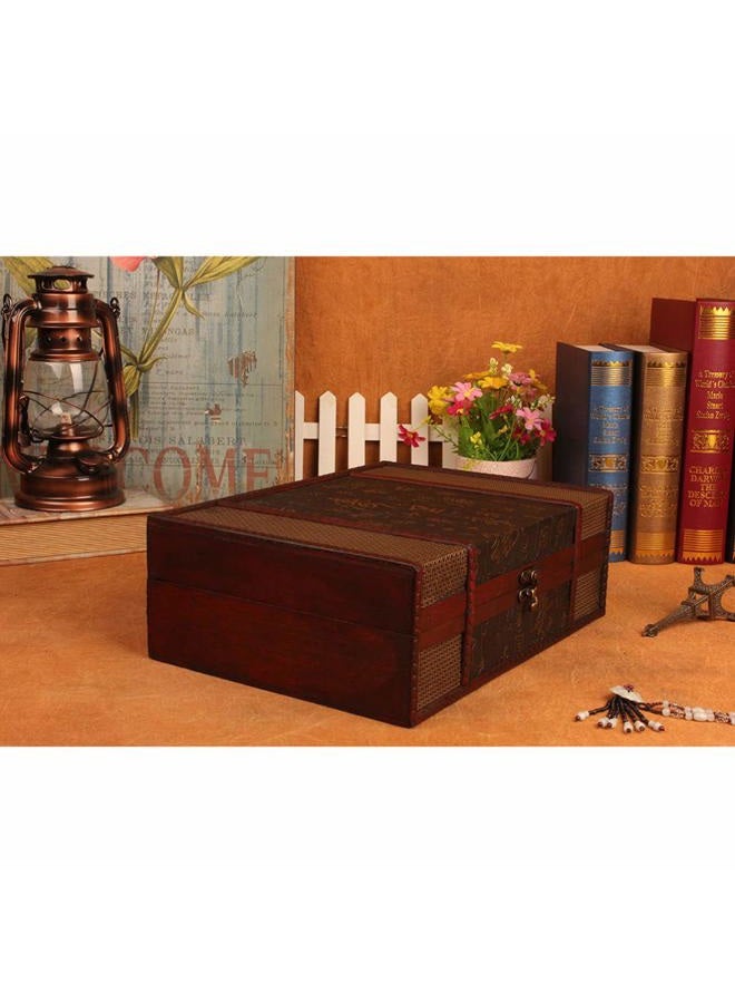 Cabilock Wooden Desktop Storage Boxes Wood Treasure Box for Books Jewelry Document Box Without Lock (Chinese Style) - Image 4