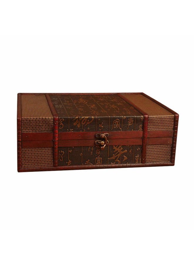 Cabilock Wooden Desktop Storage Boxes Wood Treasure Box for Books Jewelry Document Box Without Lock (Chinese Style) - Image 1