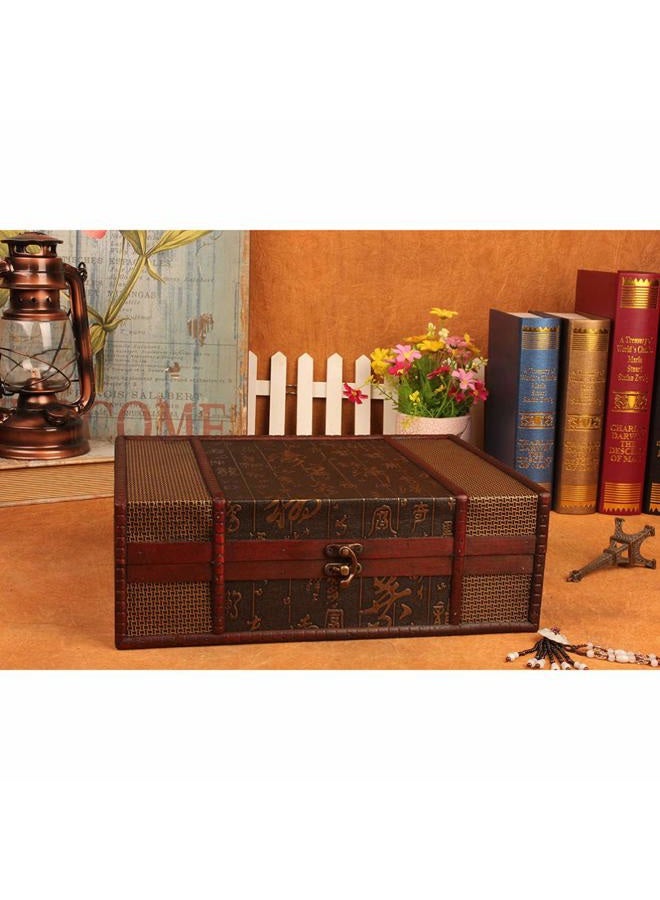 Cabilock Wooden Desktop Storage Boxes Wood Treasure Box for Books Jewelry Document Box Without Lock (Chinese Style) - Image 5