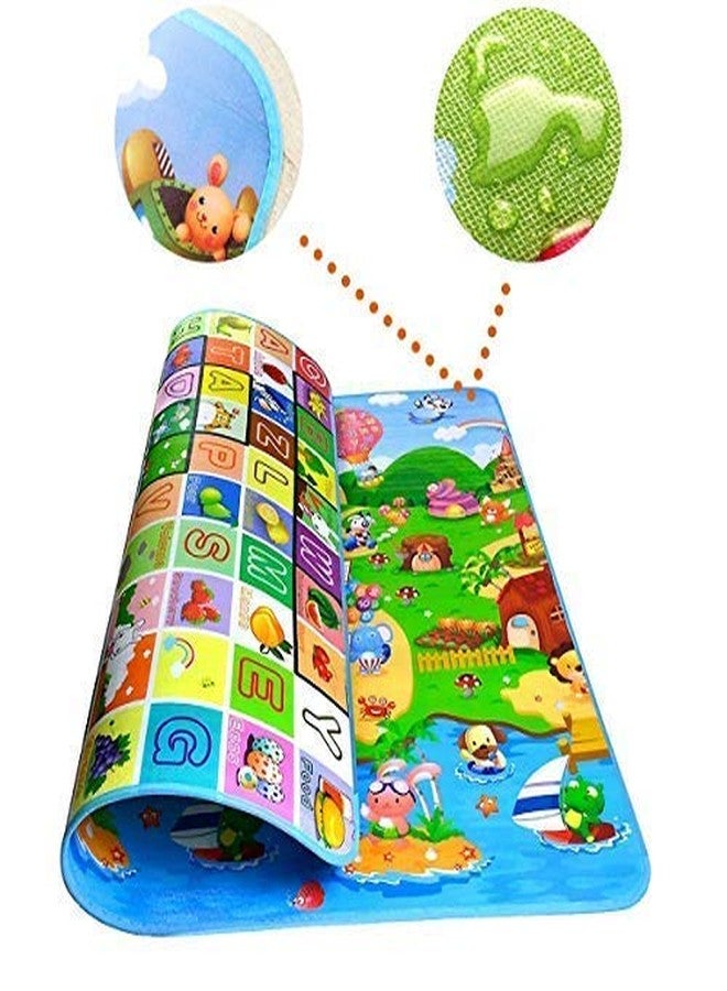 HEBEZON Waterproof Double Side Baby Play Crawl Floor Mat Carpet for Kids Infant Picnic School Home Gym Water Resistant with Zip Bag to Carry (Large Size -6 X 4 ft, Multicolour) - Image 2