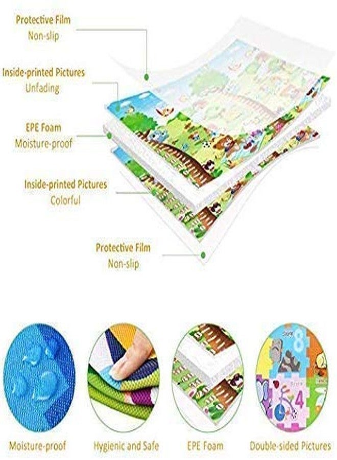 HEBEZON Waterproof Double Side Baby Play Crawl Floor Mat Carpet for Kids Infant Picnic School Home Gym Water Resistant with Zip Bag to Carry (Large Size -6 X 4 ft, Multicolour) - Image 4