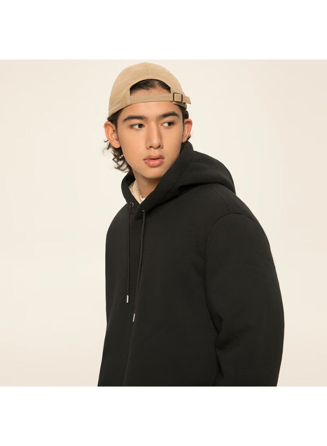 Geniolamode Fleece-lined Hoodie For Men, Winter Fashion Loose Versatile Youth Printed Clothing, Dark Gray, 3XL - Image 2