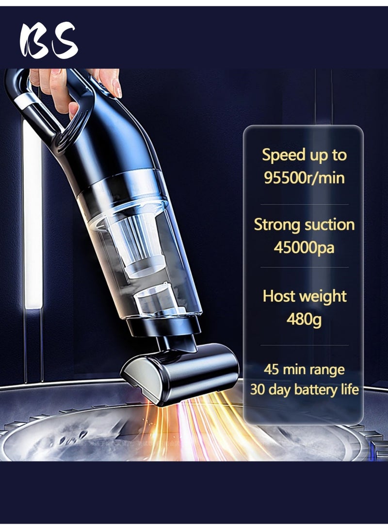 BS Handheld cordless vacuum cleaner, high power 120W, 45000pa suction, cordless rechargeable portable vacuum cleaner, handheld cleaning appliance, suitable for pets/sofa/car/office and other places. - Image 4