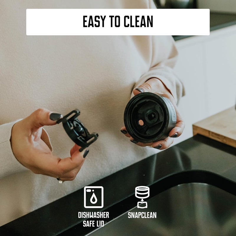 كامبوكا كوب قهوة معزول (500 مل) - ثيرموس مانع للتسرب: تقنية Snapclean® - مثالي للمشروبات الساخنة والباردة - قاعدة غير قابلة للانزلاق - فولاذ مقاوم للصدأ - موديل أوليمبوس أسود مطفي - Image 2