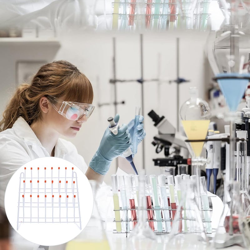 klarako Test Tube Rack Laboratory Drying Rack Lab Glassware Drying Draining Rack Desk Top Lab Supply Cleaning Equipment for Education or Lab Science Use - Image 5