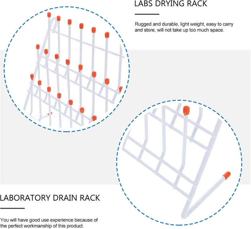 klarako Test Tube Rack Laboratory Drying Rack Lab Glassware Drying Draining Rack Desk Top Lab Supply Cleaning Equipment for Education or Lab Science Use - Image 2