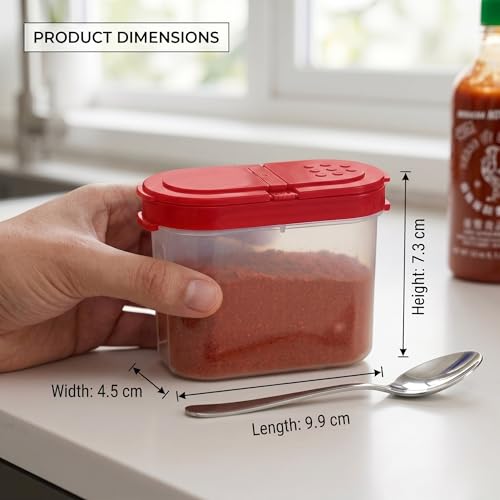 Mahaware Modular Wonder Spice Shaker and Sprinkler Set, 150ml, Set of 8, Red - Image 3
