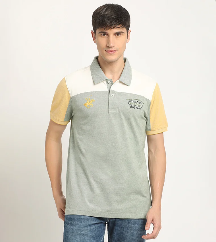 BEVERLY HILLS POLO CLUB Color-block polo t-shir