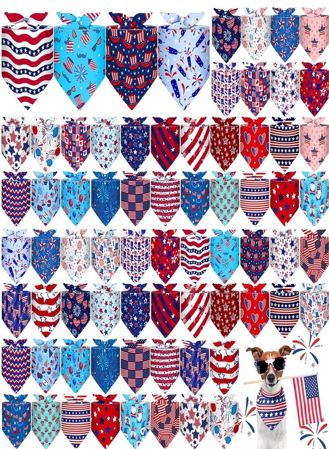 Reginary 72 Packs Veterans Day Dog Bandanas Bulk America Flag Patriotic Pet Bandanas Triangle Scarf Bibs Adjustable Dogs Bandana for Remembrance Day - Image 1