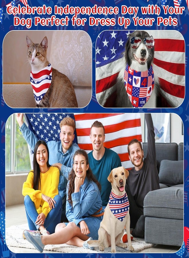 Reginary 72 Packs Veterans Day Dog Bandanas Bulk America Flag Patriotic Pet Bandanas Triangle Scarf Bibs Adjustable Dogs Bandana for Remembrance Day - Image 4