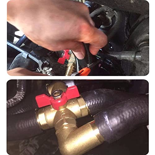 Uenede Solid Brass 5/8 Inch Heater Control Valve, Car Heater Air Conditioning Ball Valve with Switch 5/8" Hose Barb Automotive Heater Bypass Valve Fitting - Image 4